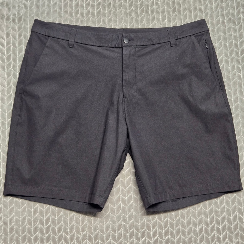 Lululemon Mens Commission Shorts 38 Black Technical Chino Golf 9in